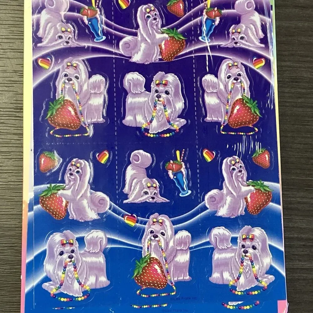 New Sealed LISA FRANK Scentsations Stickers Vintage 90s Strawberry Dogs Sniff